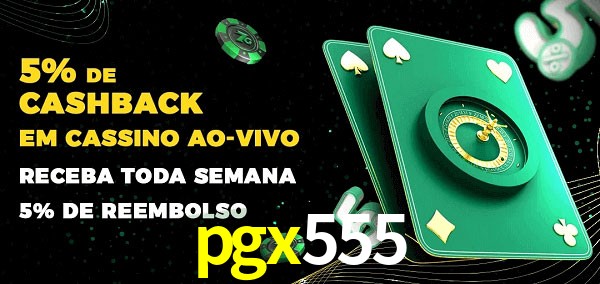 Promoções do cassino ao Vivo pgx555